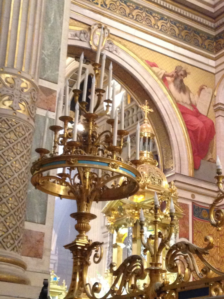The spectacular candleabra in a Paris church