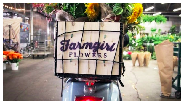 Farmgirl Flowers bicycle delivery
