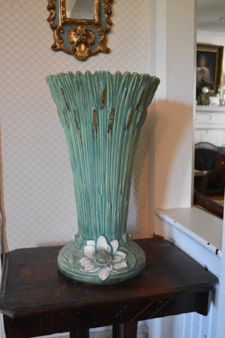This exceptional piece of Roseville pottery is large enough to hold umbrellas.