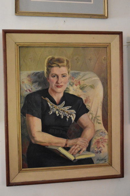 This portrait of my grandmother was done by Erich Pahlow, the German POW who painted the landscape of the farm that hangs in our glass room. It doesn't really look very much like her, but as long as I was at Mother and Daddy's I thought I'd shoot this picture for you to see.