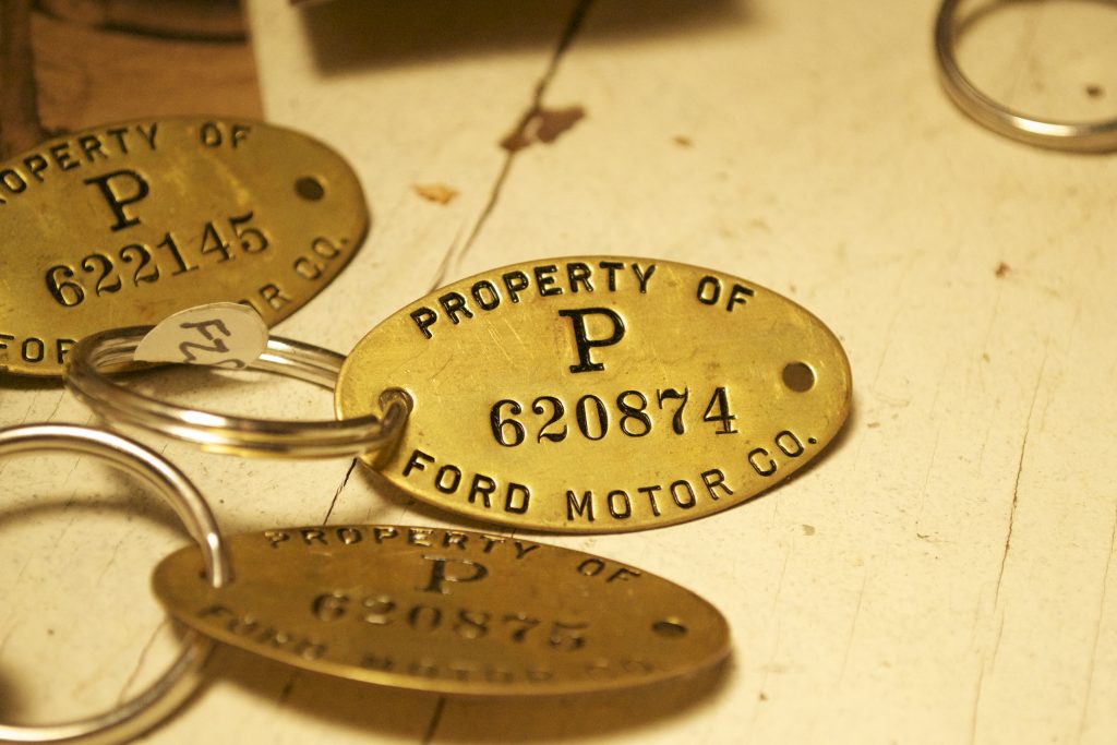 Actual brass tags from Ford Motor Co.  Perfect for anyone driving a Ford.