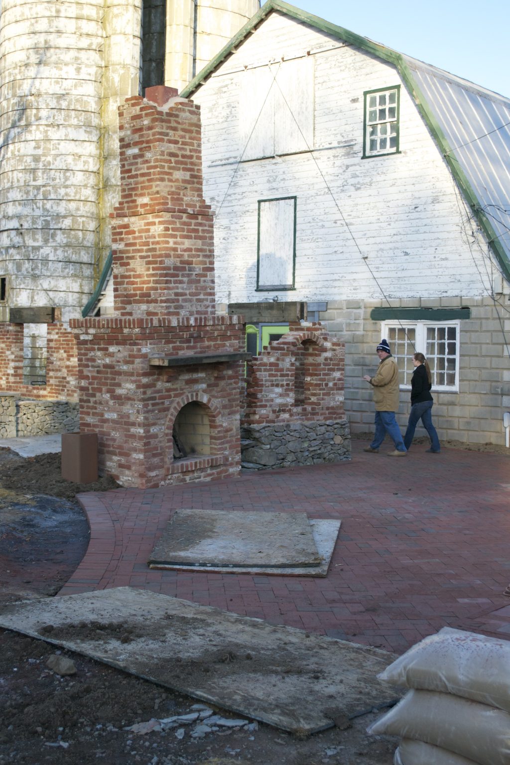 Around here, you either Go Big, or Go Home.  Jared totally got that one.  This spetactular outdoor fireplace was built straight, on a hinged base.  Once it was set, Jared and his crew lowered one side to create a convincing 'ruins'.  It appears that the fireplace, over the years, has pulled away from the crumbling house walls.  Amazing.